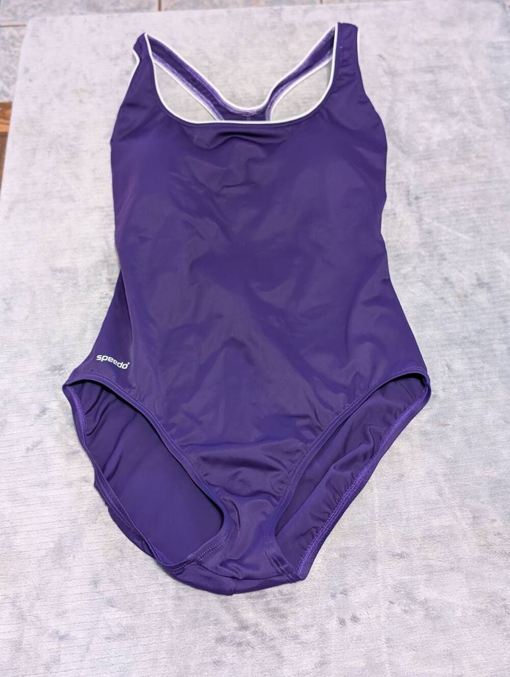 Speedo size 12 Purple Racerback One Piece Racer Swim Suit